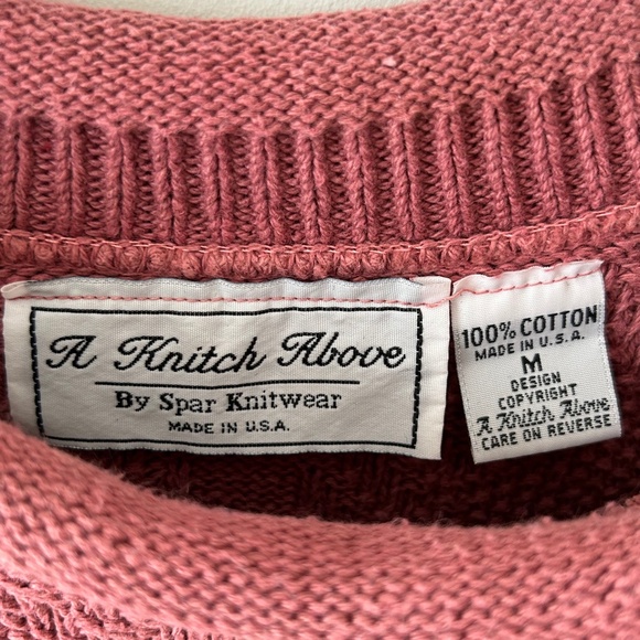 Vintage 100% Cotton Flower & Heart Pink Sweater - Picture 16 of 16